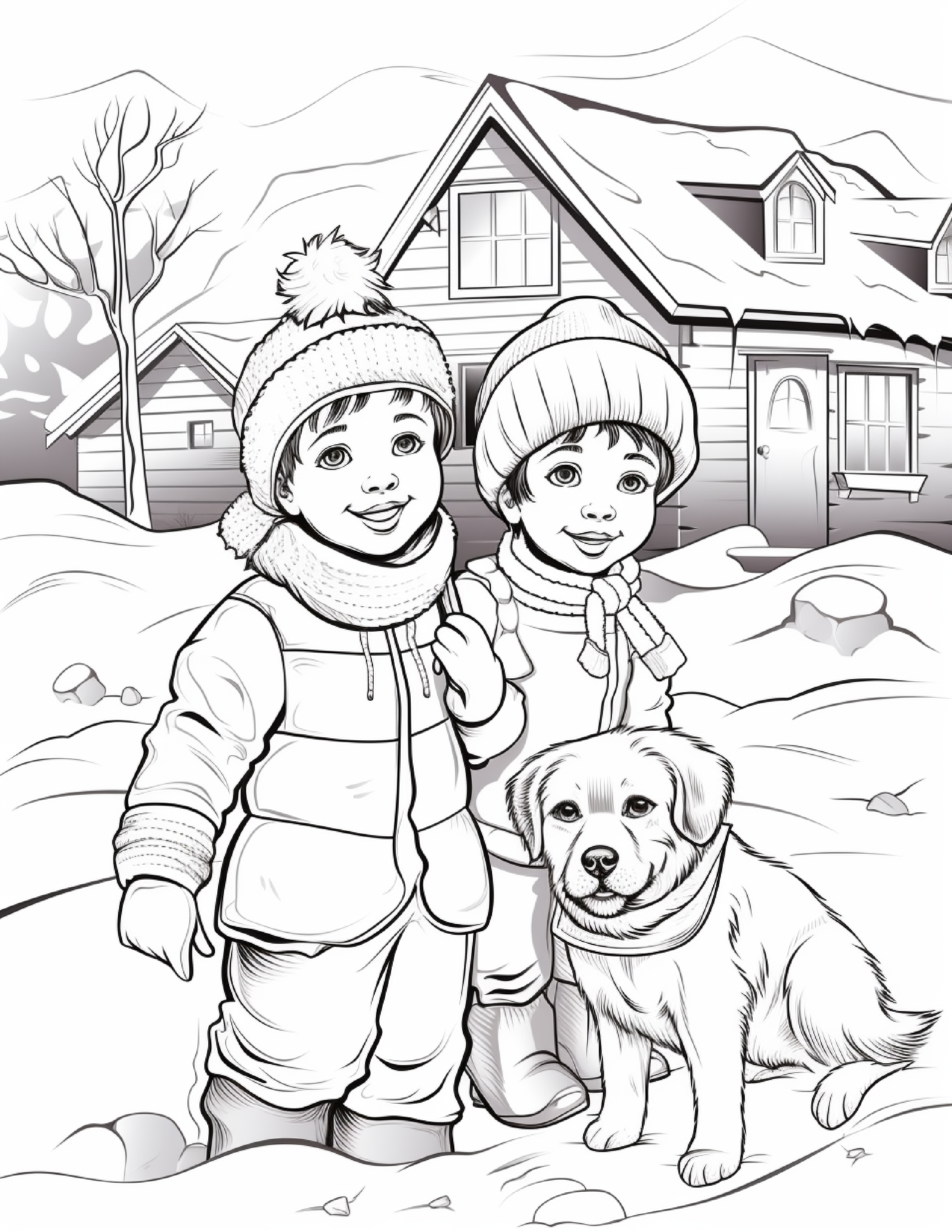 Winter Coloring Book for Kids